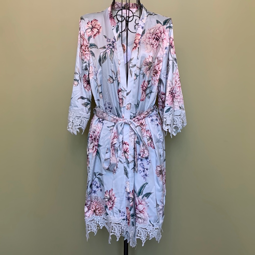 Floral bridal robe